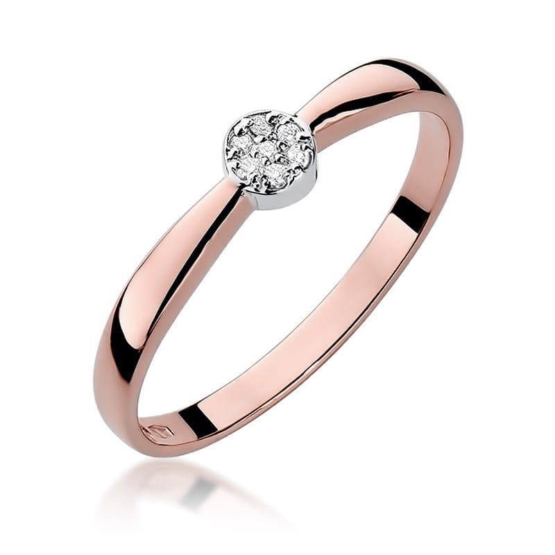 Pierścionek Diament 0,04ct różowe złoto 1 Pierścionek W322 Diament 0