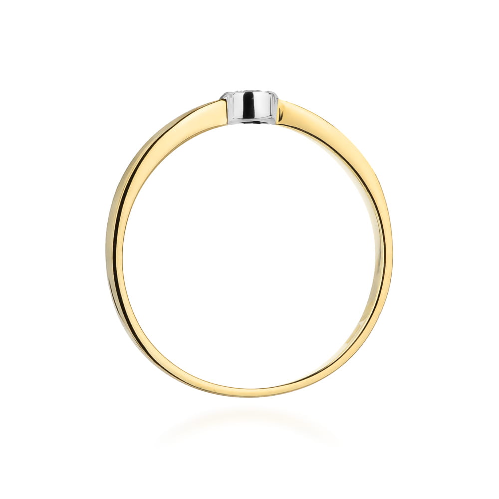 Pierścionek Diament 0,04ct żółte złoto 3 Pierścionek Diament 0,04ct żółte złoto - obrazek 3