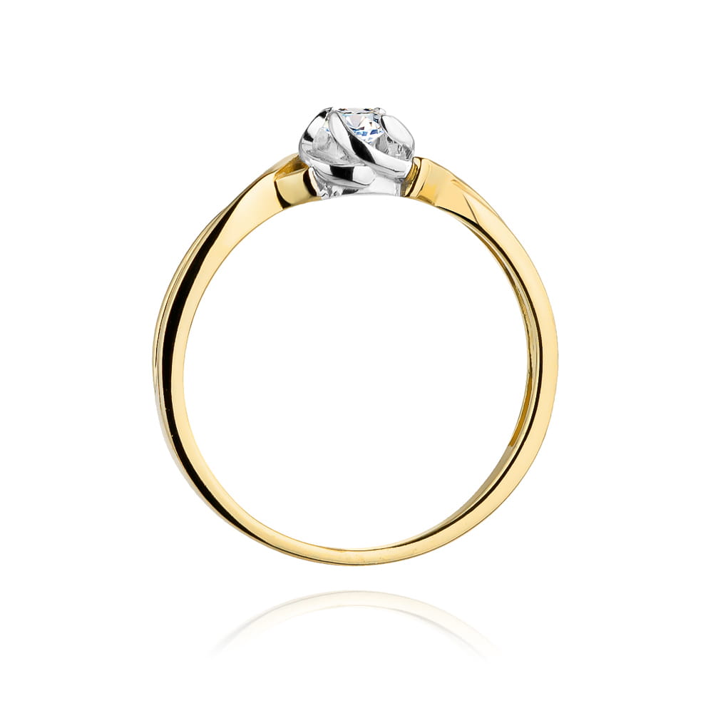 Pierścionek Diament 0,10ct żółte złoto 3 Pierścionek Diament 0,10ct żółte złoto - obrazek 3