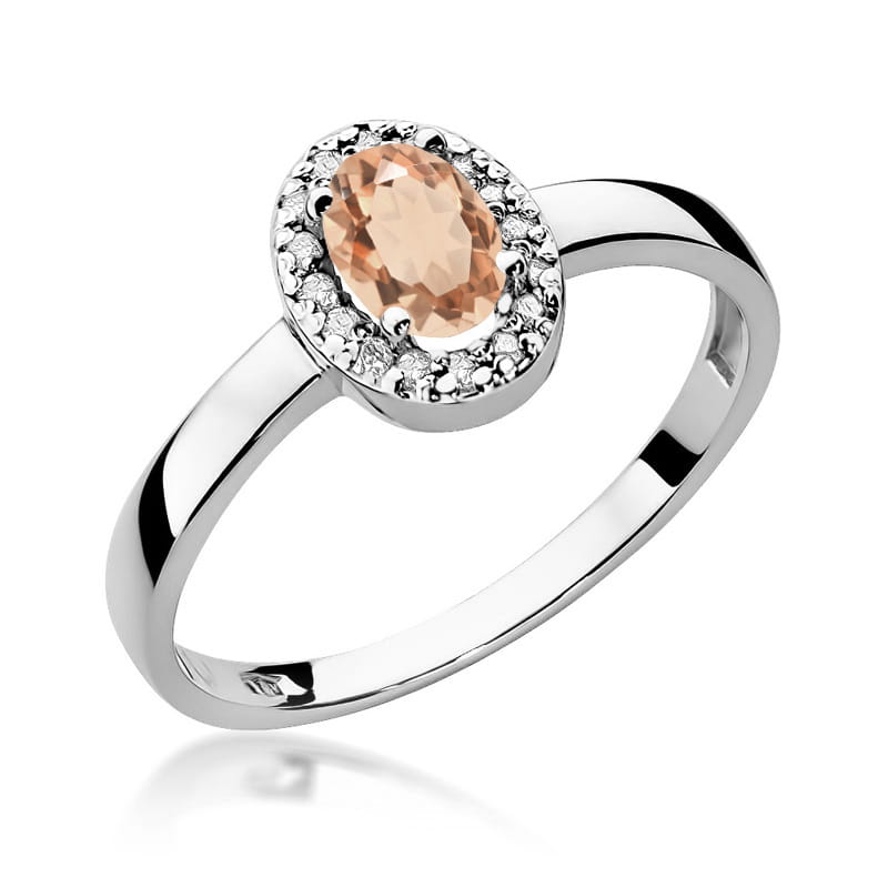 Pierścionek Morganit 0,40ct białe złoto 1 Pierścionek W330 Morganit 0