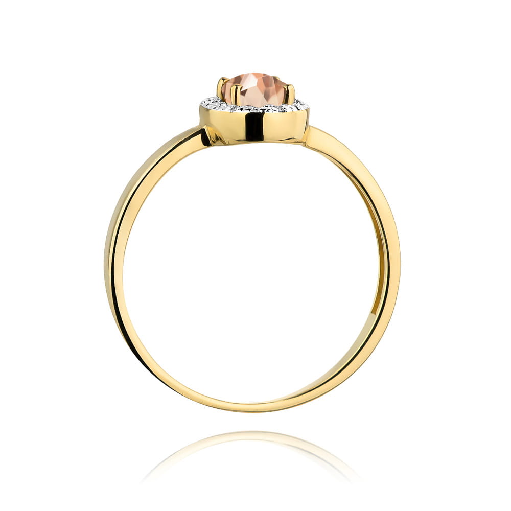 Pierścionek Morganit 0,40ct żółte złoto 3 Pierścionek Morganit 0,40ct żółte złoto - obrazek 3
