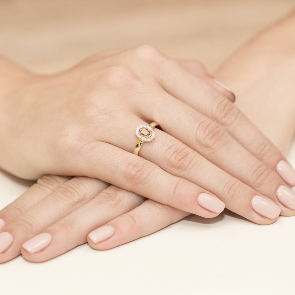 Pierścionek Morganit 0,40ct żółte złoto 4 Pierścionek Morganit 0,40ct żółte złoto - obrazek 4