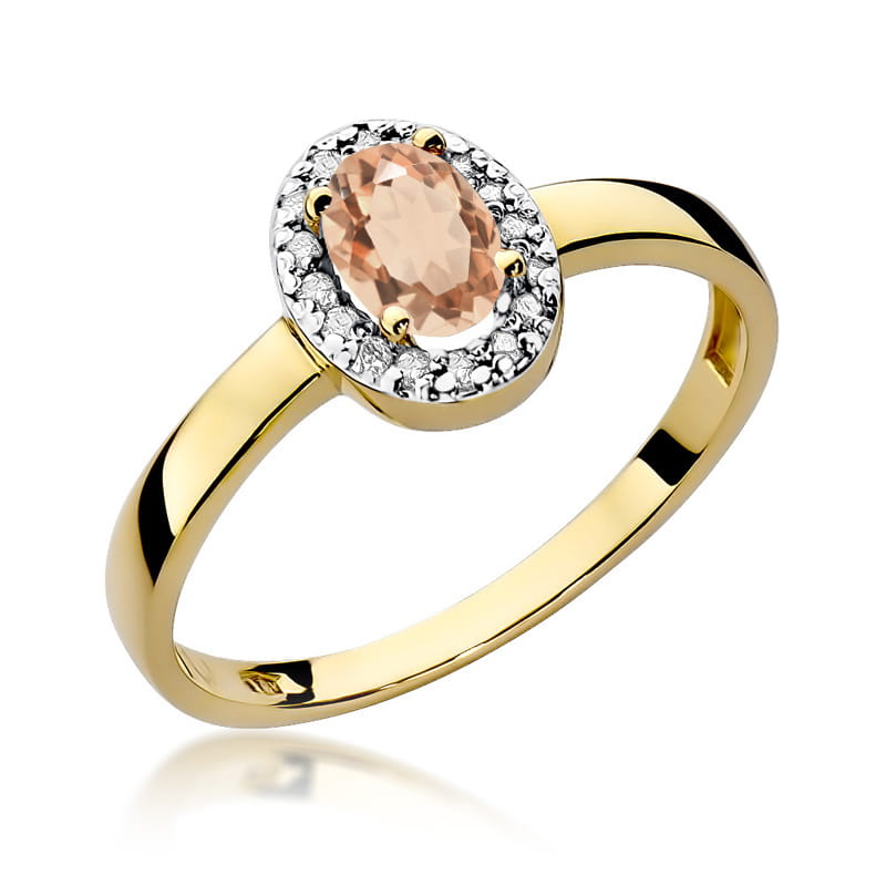 Pierścionek Morganit 0,40ct żółte złoto 1 Pierścionek W330 Morganit 0