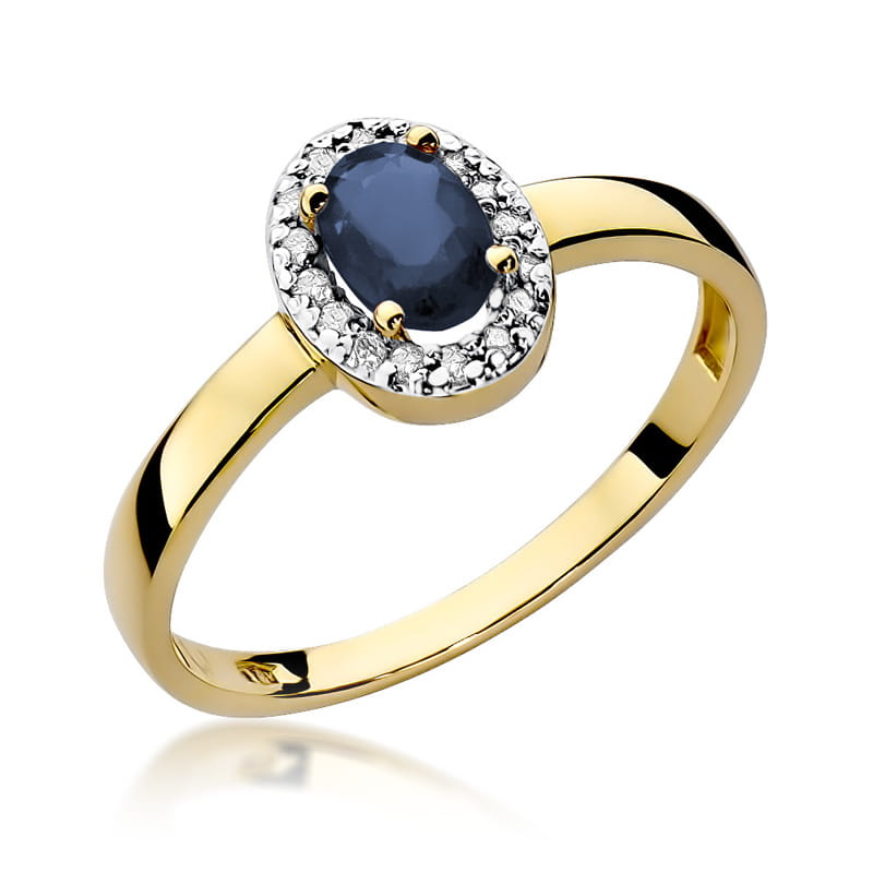 Pierścionek Szafir 0,70ct żółte złoto 1 Pierścionek W330 Szafir 0