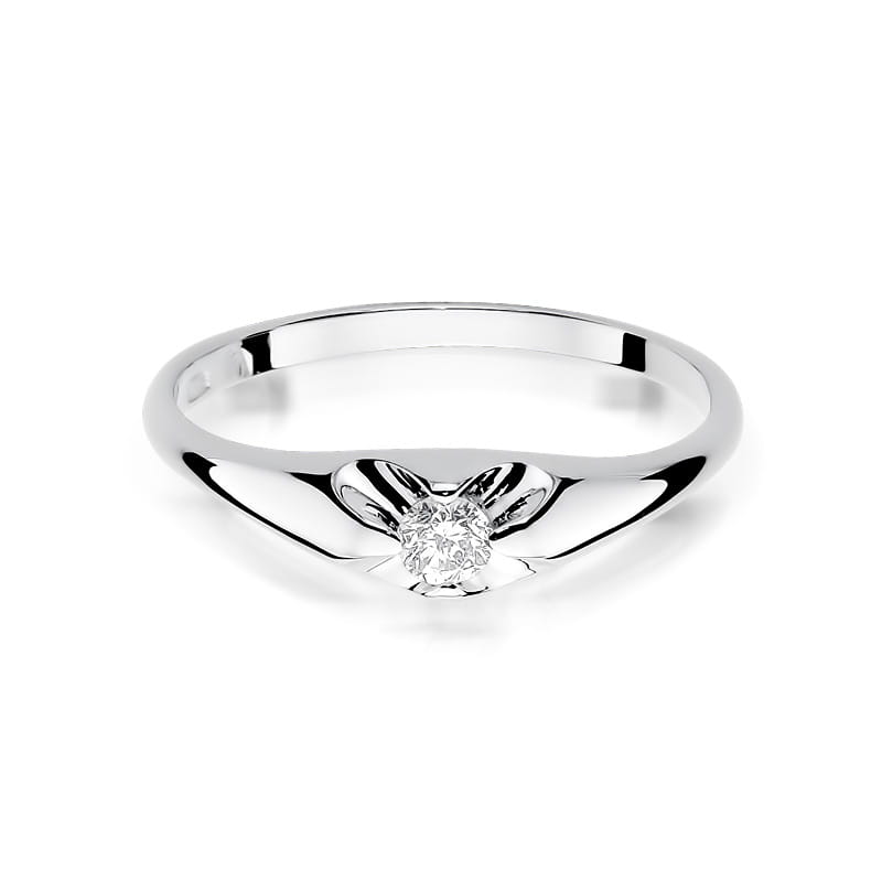 Pierścionek Diament 0,10ct białe złoto 2 10ct białe złoto Jubiler Kraków BigDIAMOND