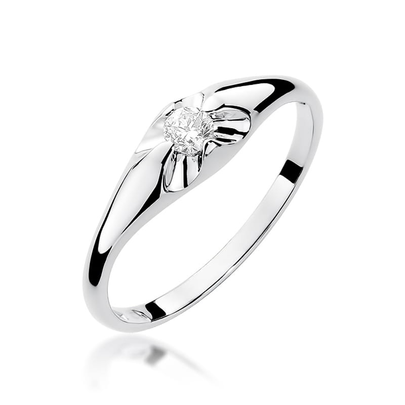 Pierścionek Diament 0,10ct białe złoto 1 Pierścionek W331 Diament 0