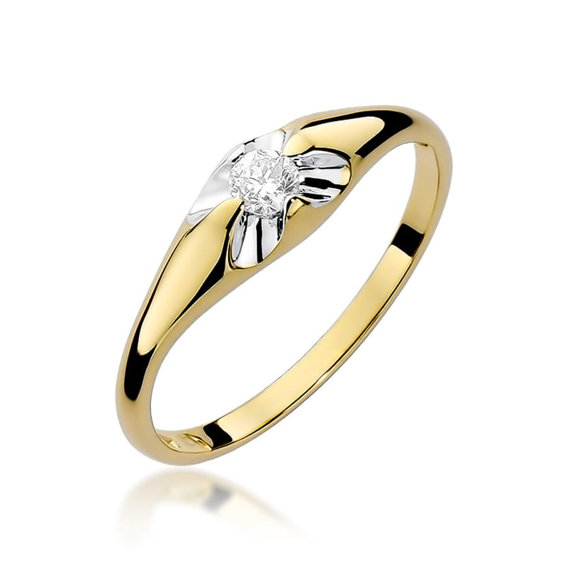 Pierścionek Diament 0,10ct żółte złoto 1 Pierścionek W331 Diament 0