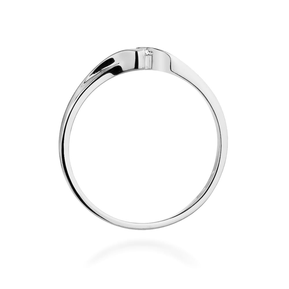 Pierścionek Diament 0,09ct białe złoto 3 Pierścionek Diament 0,09ct białe złoto - obrazek 3