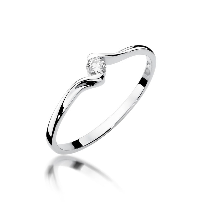 Pierścionek Diament 0,09ct białe złoto 1 Pierścionek W332 Diament 0