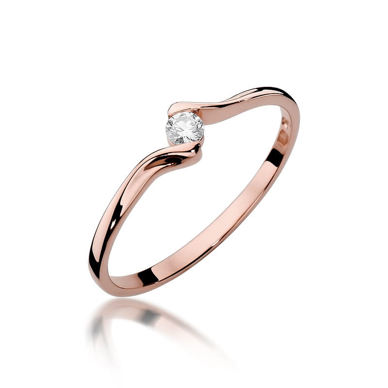 Pierścionek Diament 0,09ct różowe złoto 1 Pierścionek W332 Diament 0