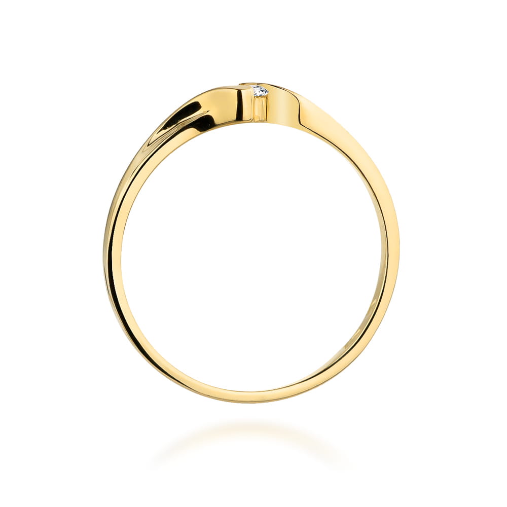 Pierścionek Diament 0,09ct żółte złoto 3 Pierścionek Diament 0,09ct żółte złoto - obrazek 3