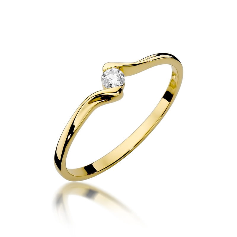 Pierścionek Diament 0,09ct żółte złoto 1 Pierścionek W332 Diament 0