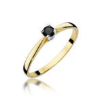 Pierścionek W335 Czarny Diament 0