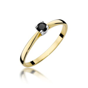 Pierścionek W335 Czarny Diament 0