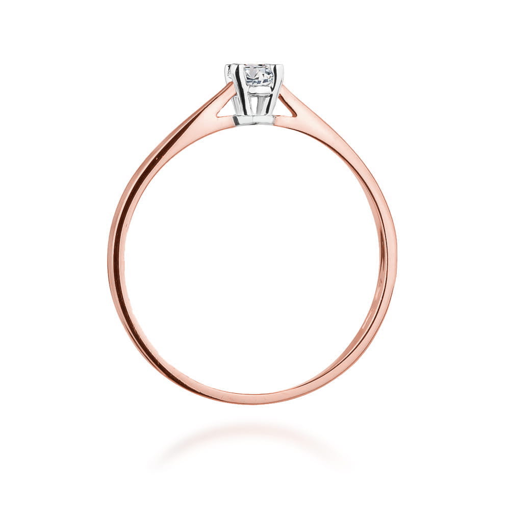 Pierścionek Diament 0,15ct różowe złoto 3 Pierścionek Diament 0,15ct różowe złoto - obrazek 3