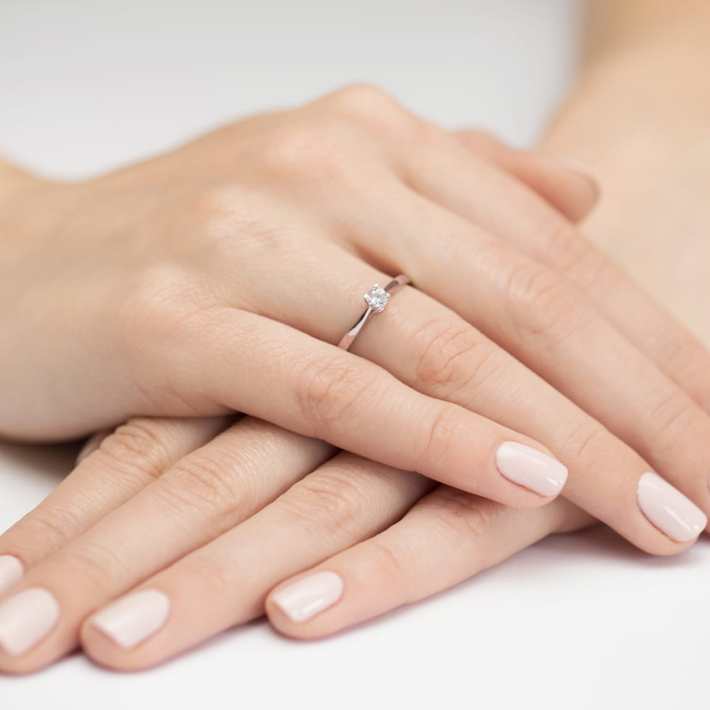 Pierścionek Diament 0,15ct różowe złoto 4 Pierścionek Diament 0,15ct różowe złoto - obrazek 4