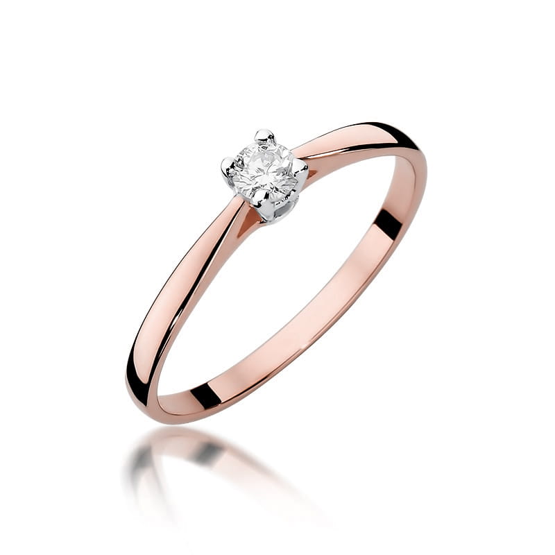Pierścionek Diament 0,15ct różowe złoto 1 Pierścionek W335 Diament 0