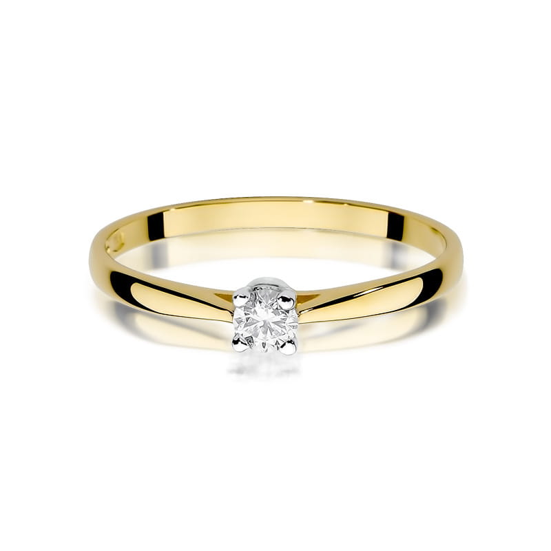 Pierścionek Diament 0,15ct żółte złoto 2 15ct żółte złoto Jubiler Kraków BigDIAMOND