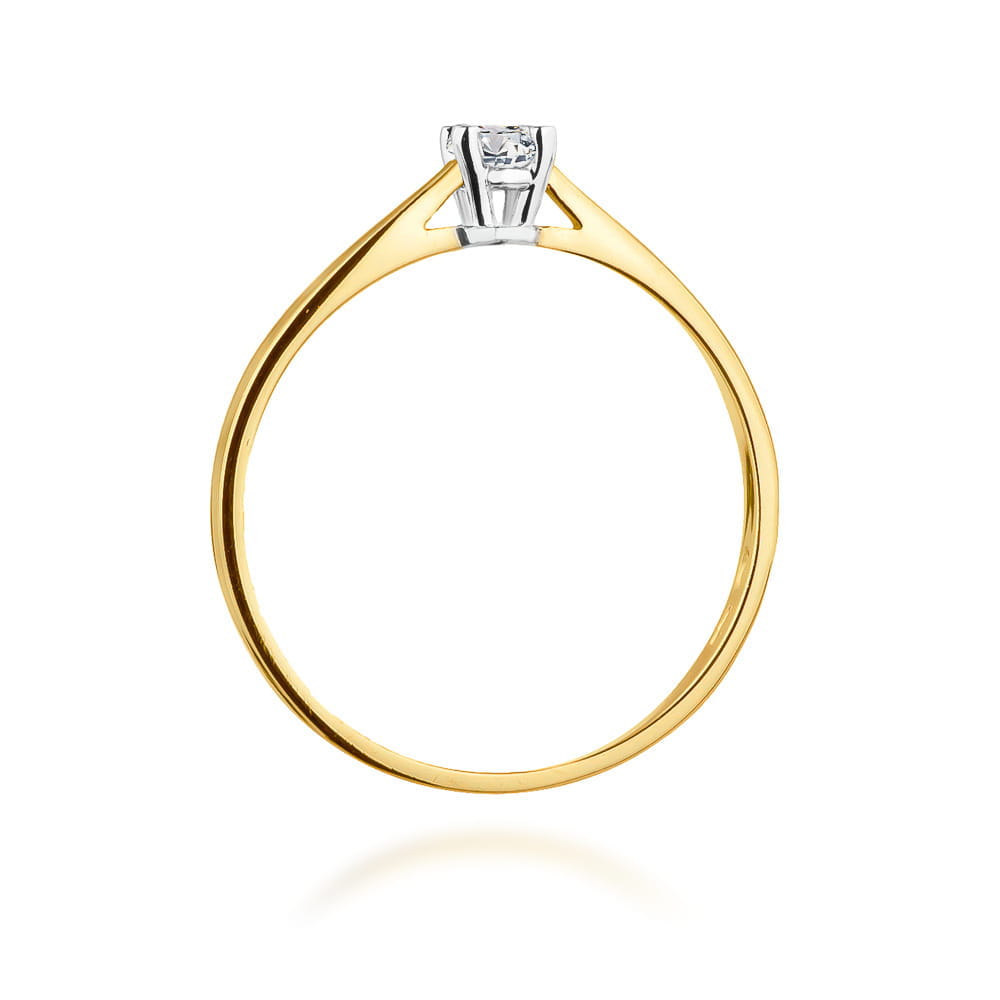 Pierścionek Diament 0,15ct żółte złoto 3 Pierścionek Diament 0,15ct żółte złoto - obrazek 3