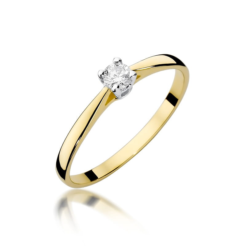 Pierścionek Diament 0,15ct żółte złoto 1 Pierścionek W335 Diament 0