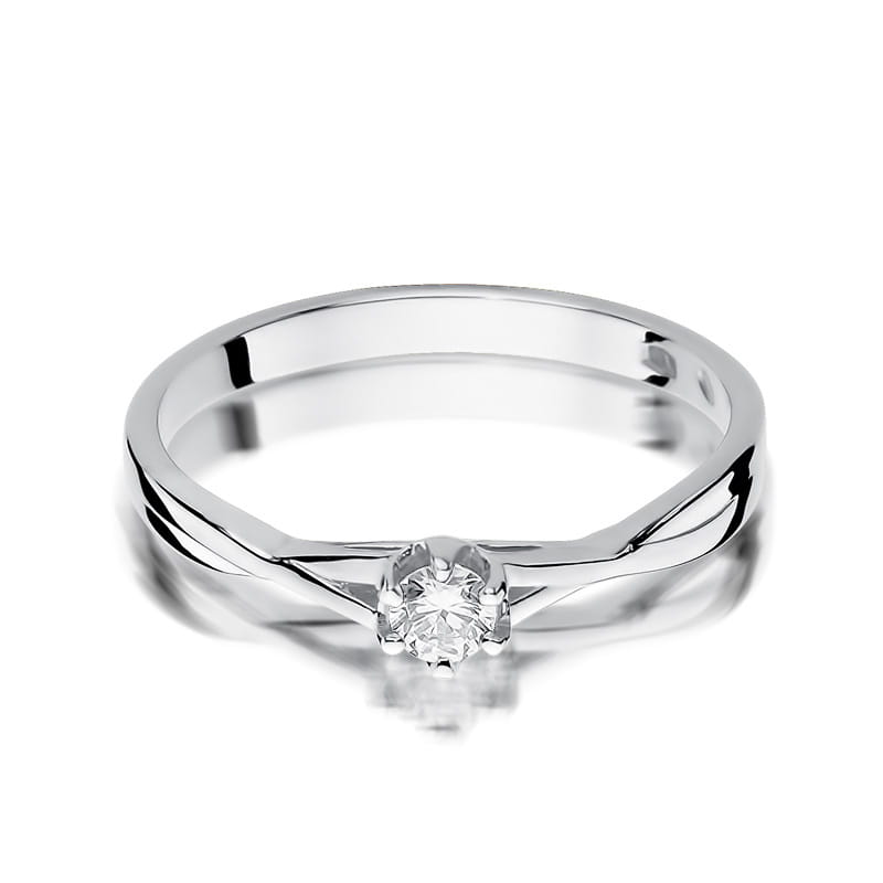 Pierścionek Diament 0,12ct białe złoto 2 12ct białe złoto Jubiler Kraków BigDIAMOND