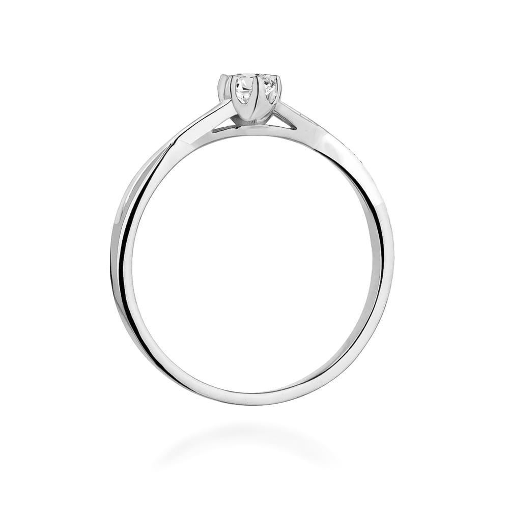 Pierścionek Diament 0,12ct białe złoto 3 Pierścionek Diament 0,12ct białe złoto - obrazek 3