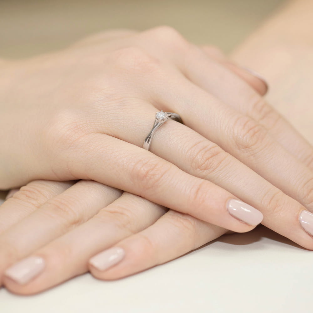 Pierścionek Diament 0,12ct białe złoto 4 Pierścionek Diament 0,12ct białe złoto - obrazek 4