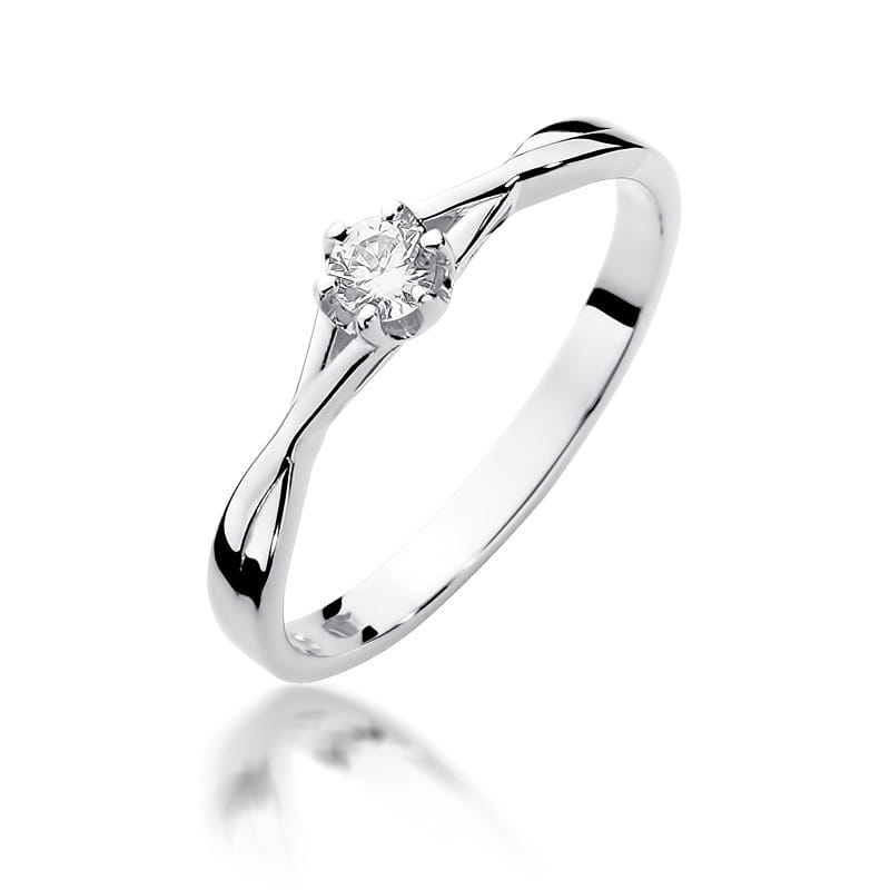 Pierścionek Diament 0,12ct białe złoto 1 Pierścionek W340 Diament 0