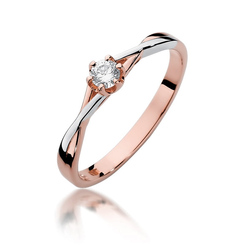 Pierścionek Diament 0,12ct różowe złoto 1 Pierścionek W340 Diament 0
