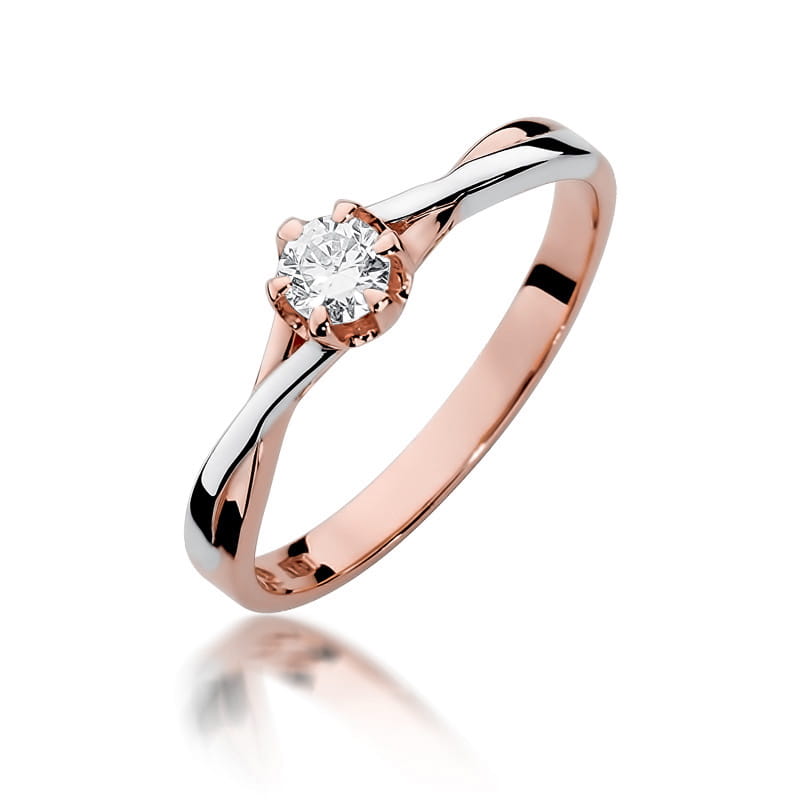 Pierścionek Diament 0,23ct różowe złoto 1 Pierścionek W340B Diament 0