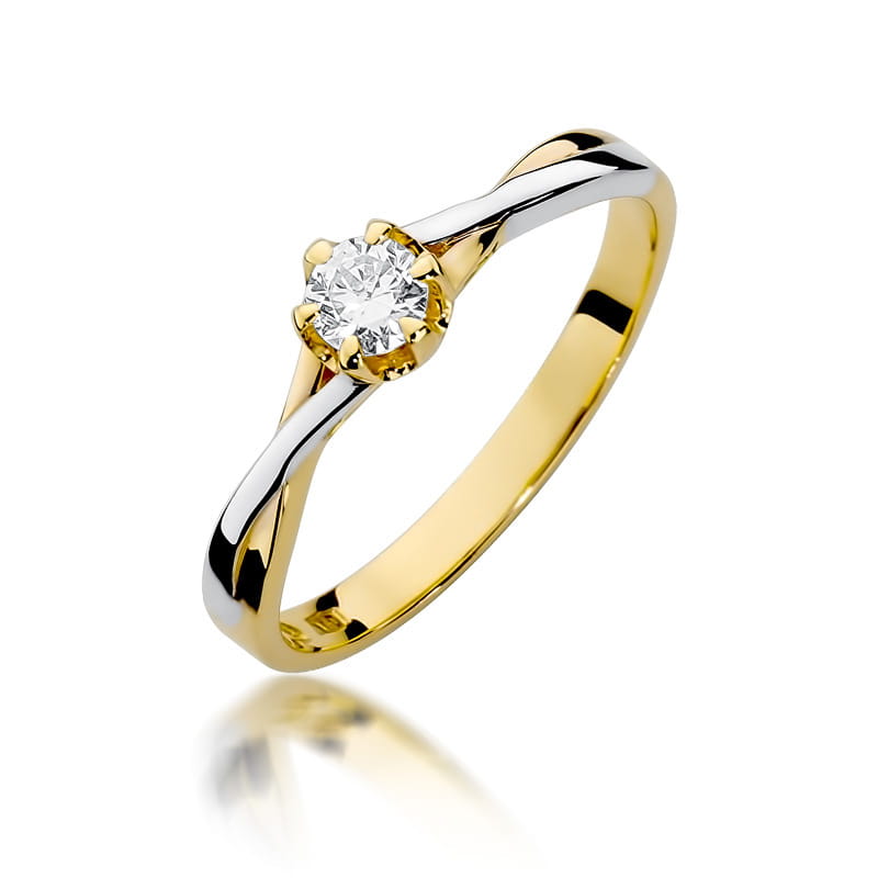Pierścionek Diament 0,23ct żółte złoto 1 Pierścionek W340B Diament 0