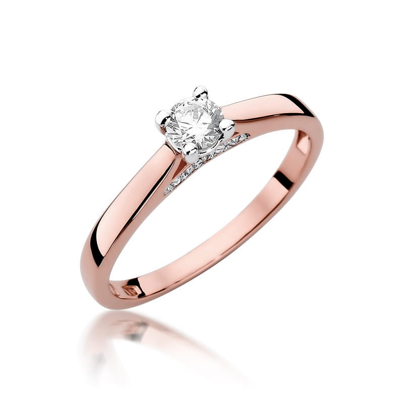 Pierścionek Diament 0,25ct różowe złoto 1 Pierścionek W341 Diament 0