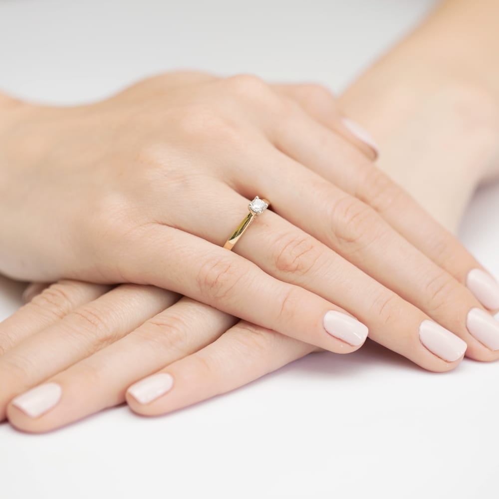 Pierścionek Diament 0,25ct żółte złoto 4 Pierścionek Diament 0,25ct żółte złoto - obrazek 4