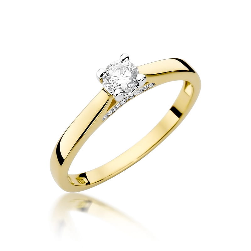 Pierścionek Diament 0,25ct żółte złoto 1 Pierścionek W341 Diament 0