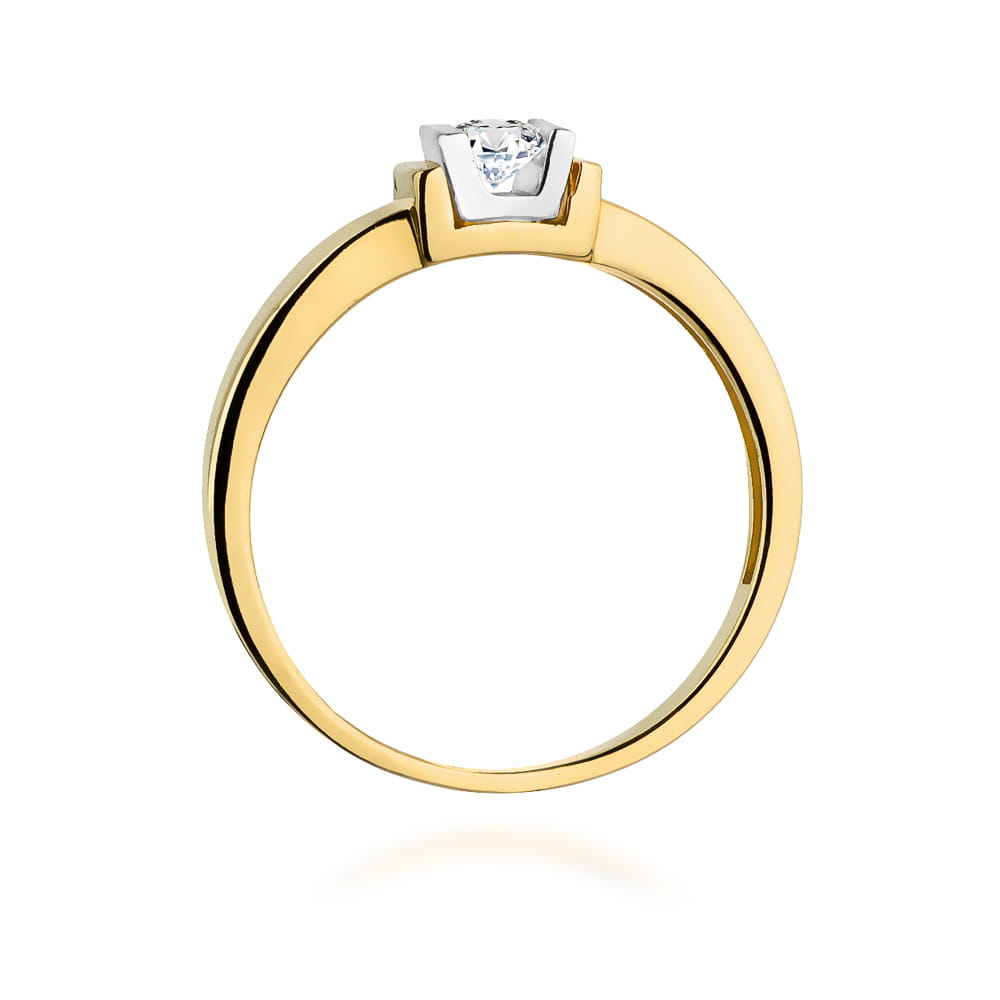 Pierścionek Diament 0,10ct żółte złoto 3 Pierścionek Diament 0,10ct żółte złoto - obrazek 3