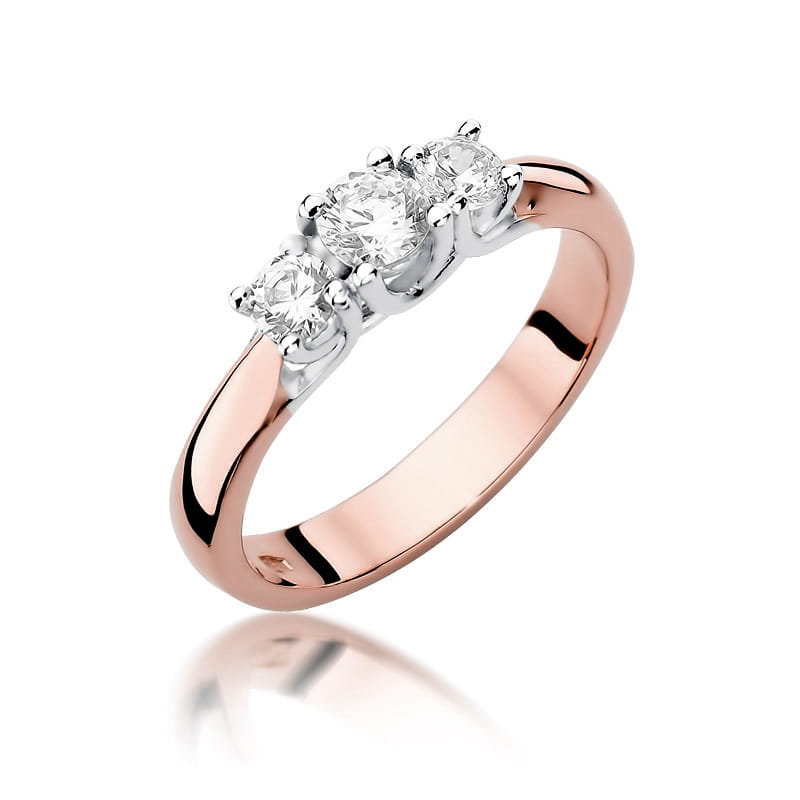Pierścionek Diament 0,25ct różowe złoto 1 Pierścionek W344 Diament 0