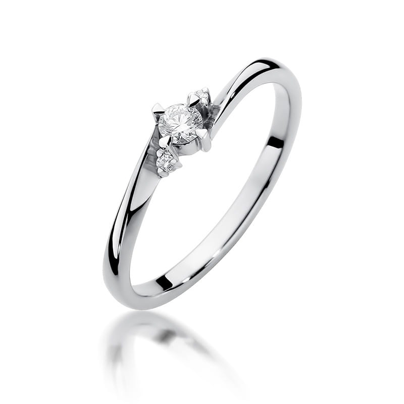 Pierścionek Diament 0,10ct białe złoto 1 Pierścionek W346 Diament 0