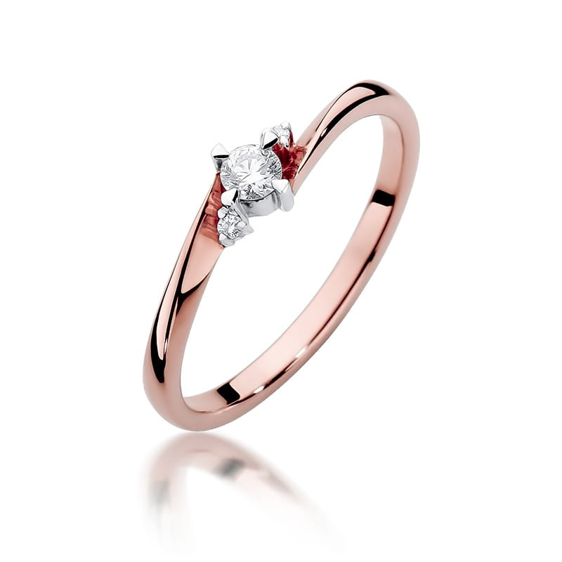 Pierścionek Diament 0,10ct różowe złoto 1 Pierścionek W346 Diament 0