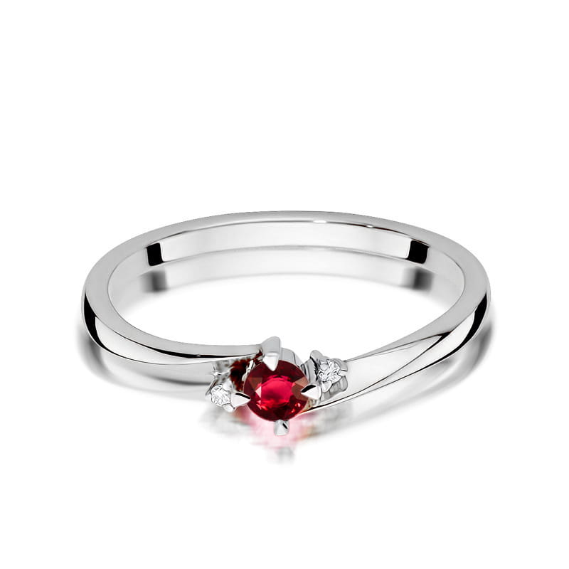 Pierścionek Rubin 0,15ct białe złoto 2 15ct białe złoto Jubiler Kraków BigDIAMOND