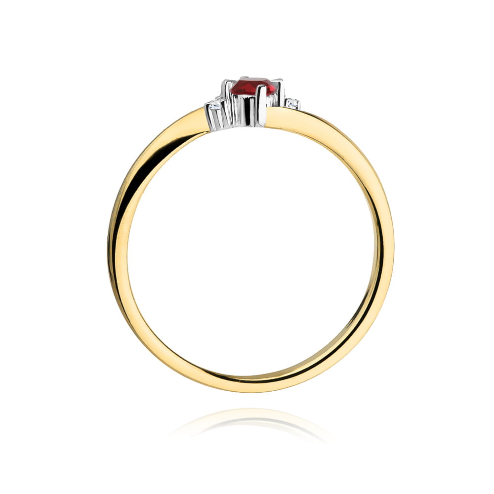 Pierścionek Rubin 0,15ct żółte złoto 3 Pierścionek Rubin 0,15ct żółte złoto - obrazek 3