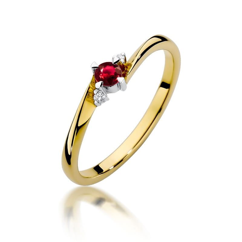 Pierścionek Rubin 0,15ct żółte złoto 1 Pierścionek W346 Rubin 0