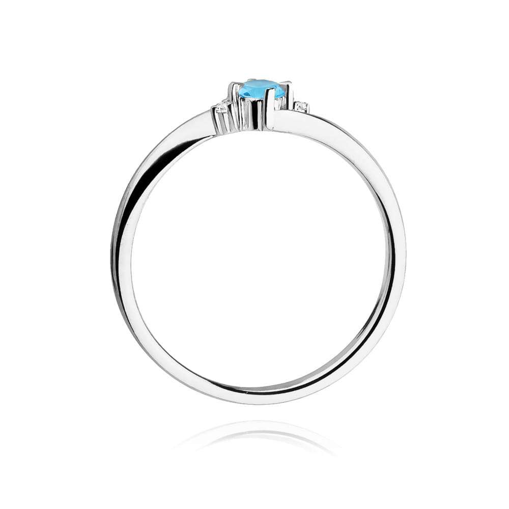 Pierścionek Topaz 0,15ct białe złoto 3 Pierścionek Topaz 0,15ct białe złoto - obrazek 3