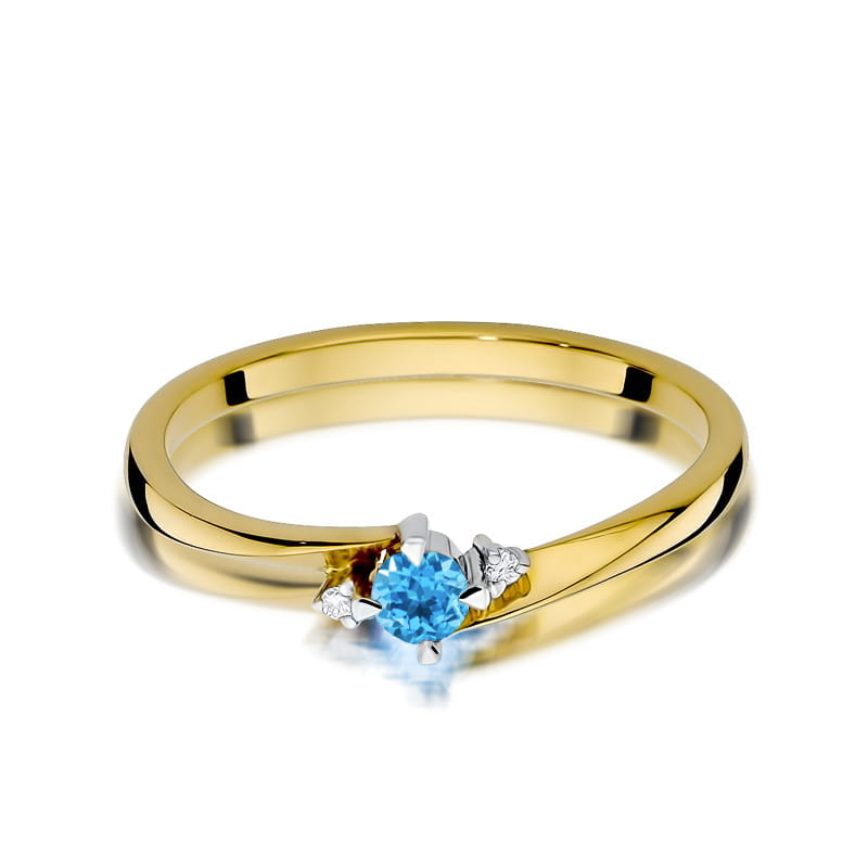 Pierścionek Topaz 0,15ct żółte złoto 2 15ct żółte złoto Jubiler Kraków BigDIAMOND