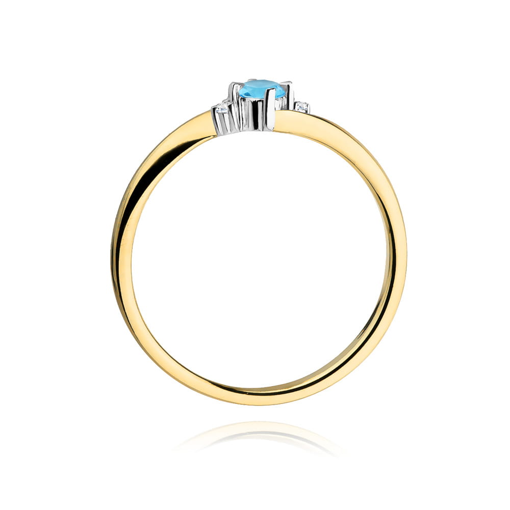 Pierścionek Topaz 0,15ct żółte złoto 3 Pierścionek Topaz 0,15ct żółte złoto - obrazek 3