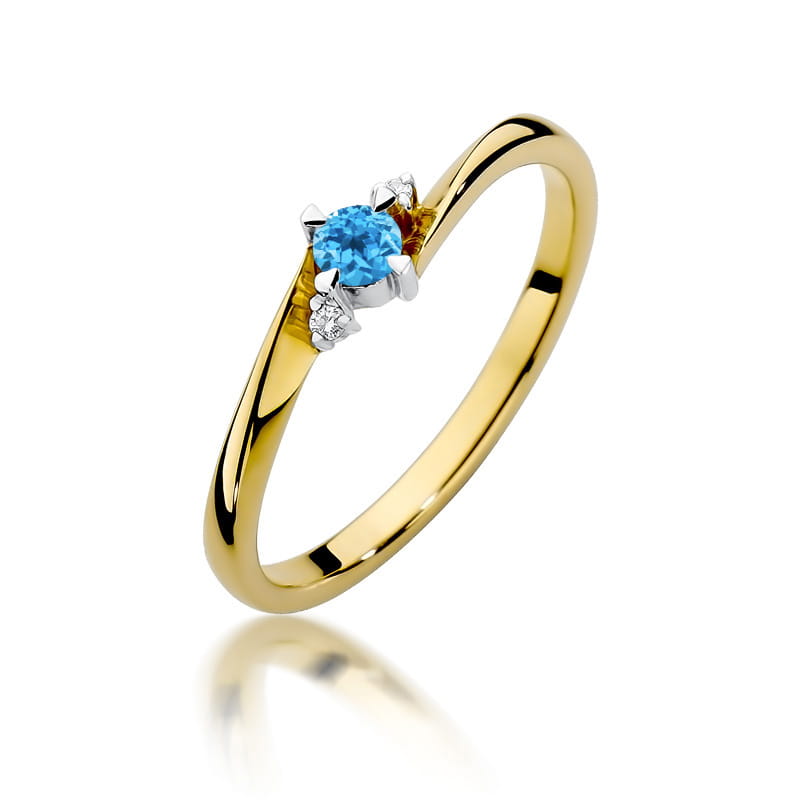 Pierścionek Topaz 0,15ct żółte złoto 1 Pierścionek W346 Topaz 0