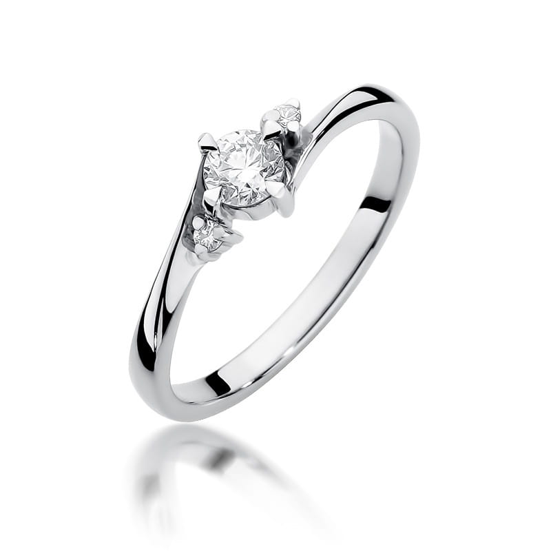 Pierścionek Diament 0,25ct białe złoto 1 Pierścionek W346B Diament 0