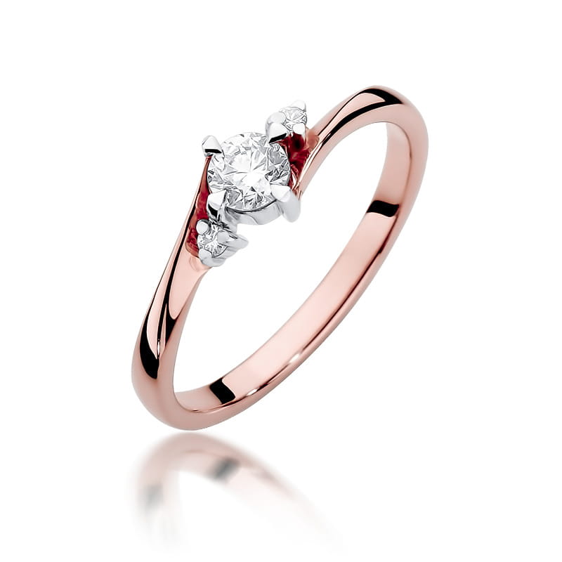 Pierścionek Diament 0,25ct różowe złoto 1 Pierścionek W346B Diament 0