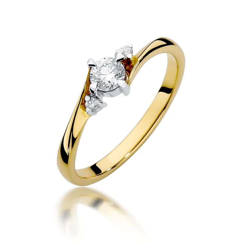 Pierścionek Diament 0,25ct żółte złoto 1 Pierścionek W346B Diament 0