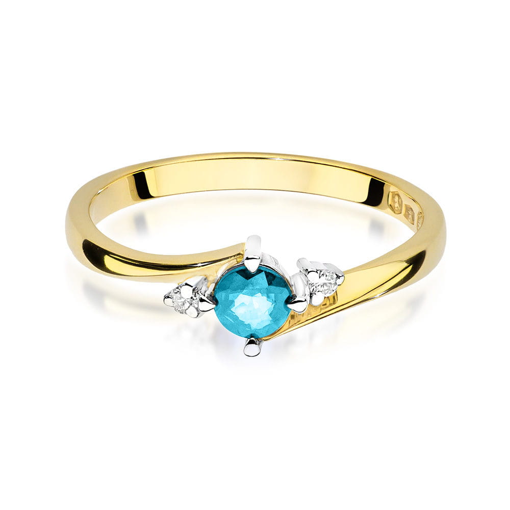 Pierścionek Topaz 0,25ct żółte złoto 2 25ct żółte złoto Jubiler Kraków BigDIAMOND