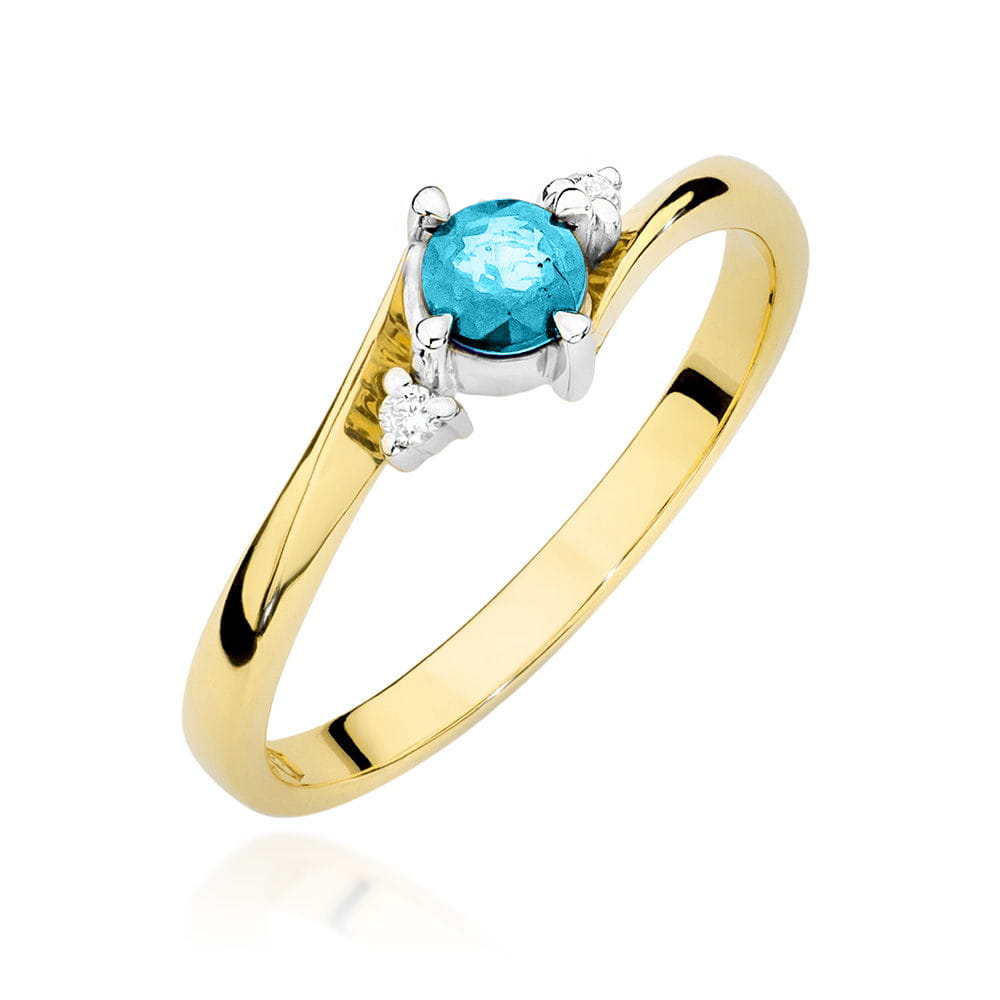 Pierścionek Topaz 0,25ct żółte złoto 1 Pierścionek W346B Topaz 0